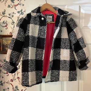 Fall girls jacket * Hot pink lining * size 6/6X * Black and White